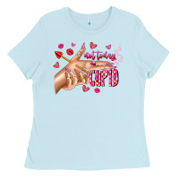 Baby Blue Not Today Cupid Ladies Tee - CowhideDigitalArt