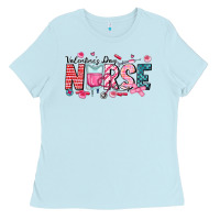 Baby Blue Nurse Valentine Ladies Tee - CowhideDigitalArt