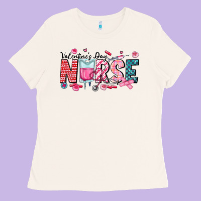 Nurse Valentine Ladies Tee Designed By Cowhidedigitalart