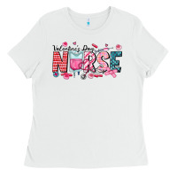 White Nurse Valentine Ladies Tee - CowhideDigitalArt
