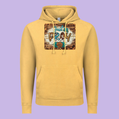 Just Pray Mousepad Vintage Hoodie Designed By Barkaloodesign