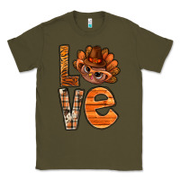 Army Green thanksgiving with turkey love bbs Classic Tee - BundleAndBundleShop