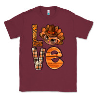 Burgundy thanksgiving with turkey love bbs Classic Tee - BundleAndBundleShop