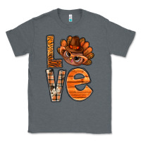 Charcoal Heather thanksgiving with turkey love bbs Classic Tee - BundleAndBundleShop