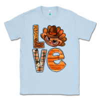 Dusty Blue thanksgiving with turkey love bbs Classic Tee - BundleAndBundleShop