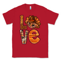 Red thanksgiving with turkey love bbs Classic Tee - BundleAndBundleShop