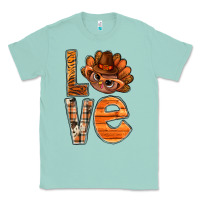 Seafoam thanksgiving with turkey love bbs Classic Tee - BundleAndBundleShop