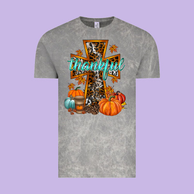 Thankful Cross Vintage Tee Designed By Racoondesign