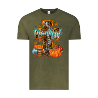 Vintage Olive thankful cross Vintage Tee - RacoonDesign