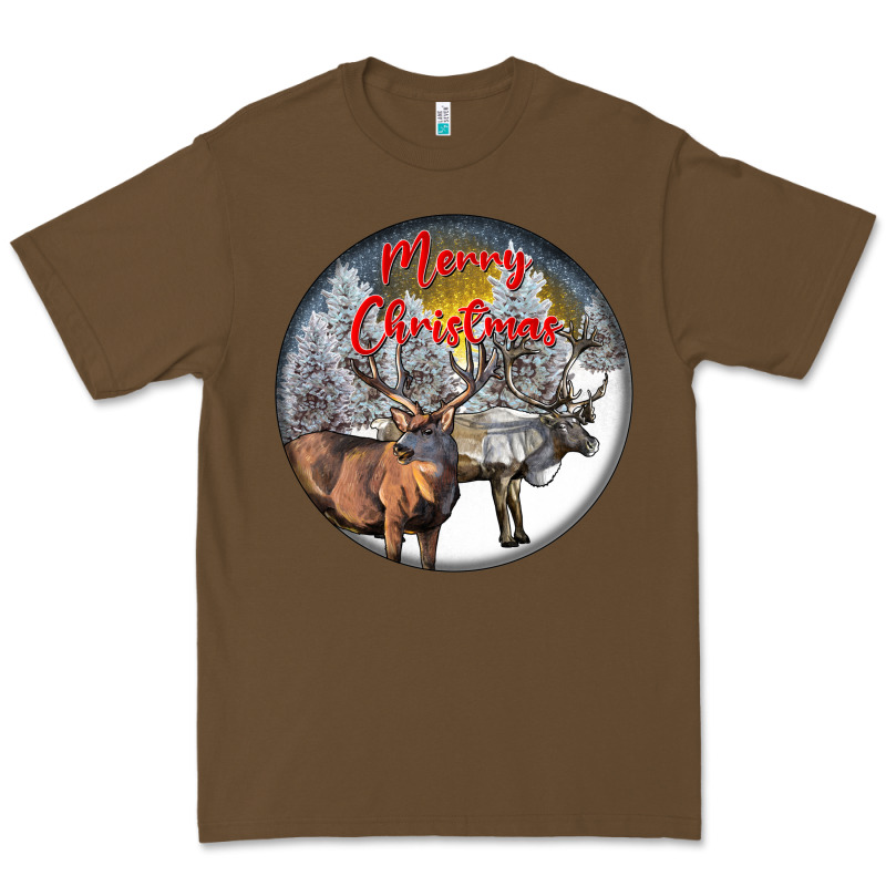 Mule Buck Deer Christmas Premium Tee by LillyAllenDesigns | Teevron