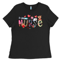 Black Nurse Valentines Day Ladies Tee - CowhideDigitalArt