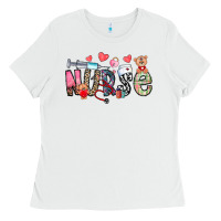 White Nurse Valentines Day Ladies Tee - CowhideDigitalArt