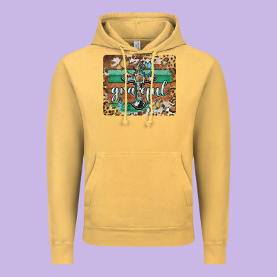 Grateful Cross Mousepad Vintage Hoodie Designed By Barkaloodesign