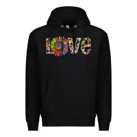 Black tie dye sunflower love Premium Hoodie - RanaPortraitStore