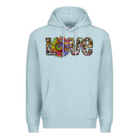 Blue Mist tie dye sunflower love Premium Hoodie - RanaPortraitStore
