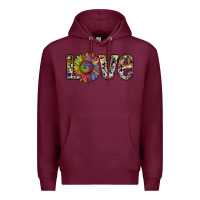 Burgundy tie dye sunflower love Premium Hoodie - RanaPortraitStore