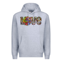 Heather Grey tie dye sunflower love Premium Hoodie - RanaPortraitStore