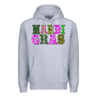 Heather Grey mardi gras Premium Hoodie - BarkalooDesign