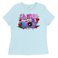 Baby Blue Oh Snap Ladies Tee - CowhideDigitalArt