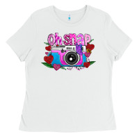 White Oh Snap Ladies Tee - CowhideDigitalArt