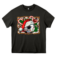 Asphalt Soccer Ball Christmas With Hat And Candy Cane Heavy Core Tee - FaDigitalArtStudio
