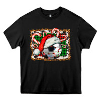 Black Soccer Ball Christmas With Hat And Candy Cane Heavy Core Tee - FaDigitalArtStudio
