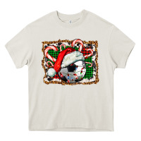Cream Soccer Ball Christmas With Hat And Candy Cane Heavy Core Tee - FaDigitalArtStudio