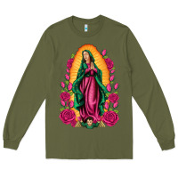 Army Green our lady of guadalupe Long Sleeve Tee - Artiststas