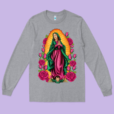 Our Lady Of Guadalupe Long Sleeve Tee Designed By Artiststas
