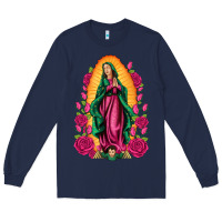 Navy our lady of guadalupe Long Sleeve Tee - Artiststas