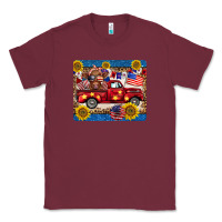 Burgundy 4th of july truck cow mousepad Classic Tee - BarkalooDesign