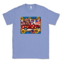 Colony Blue 4th of july truck cow mousepad Classic Tee - BarkalooDesign