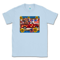 Dusty Blue 4th of july truck cow mousepad Classic Tee - BarkalooDesign