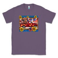 Lavender 4th of july truck cow mousepad Classic Tee - BarkalooDesign