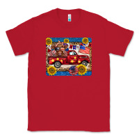 Red 4th of july truck cow mousepad Classic Tee - BarkalooDesign