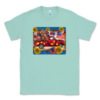 Seafoam 4th of july truck cow mousepad Classic Tee - BarkalooDesign