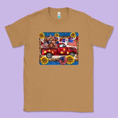 4th Of July Truck Cow Mousepad Classic Tee Designed By Barkaloodesign