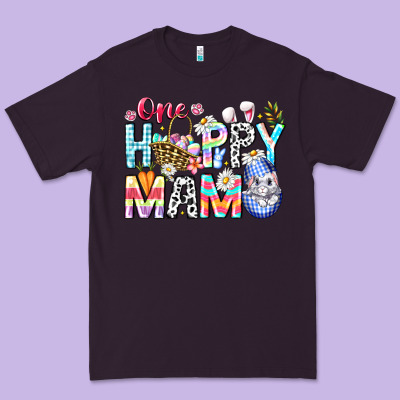One Happy Mama Easter Bunny Premium Tee Designed By Cowhidedigitalart
