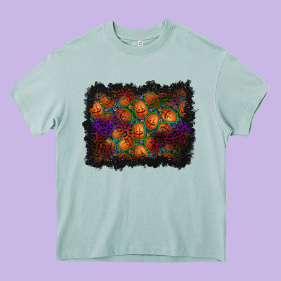 Halloween Pumpkin Background Heavy Core Tee Designed By Bundleandbundleshop