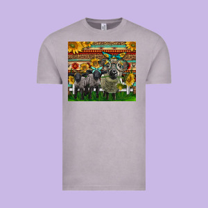 Western Cute Hampshire Sheep Family Vintage Tee Designed By Lillyallendesigns