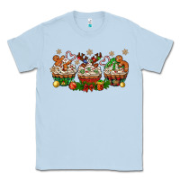 Dusty Blue christmas cupcake with gingerbreads bbs Classic Tee - BundleAndBundleShop
