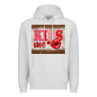 Dove Grey valentine's day kiss me Premium Hoodie - BarkalooDesign