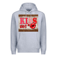 Heather Grey valentine's day kiss me Premium Hoodie - BarkalooDesign