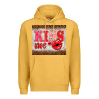 Mustard valentine's day kiss me Premium Hoodie - BarkalooDesign