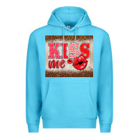 Ocean Blue valentine's day kiss me Premium Hoodie - BarkalooDesign
