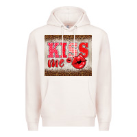 Pale Pink valentine's day kiss me Premium Hoodie - BarkalooDesign