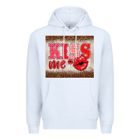 White valentine's day kiss me Premium Hoodie - BarkalooDesign