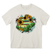 Cream Aguascalientes State Of Mexico Map Heavy Core Tee - RanaPortraitStore