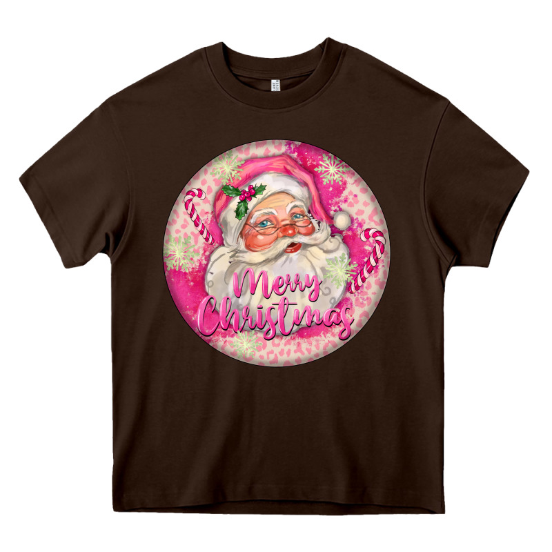 Pink Merry Christmas Santa Heavy Core Tee by FaDigitalArtStudio | Teevron
