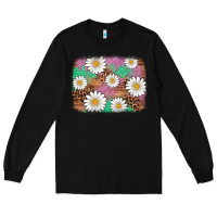 Black easter daisy background Long Sleeve Tee - Artiststas